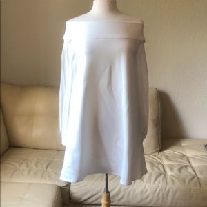 6 White Off the Shoulder Boston Proper Shift Dress